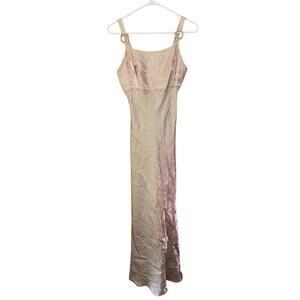 Vintage L.A. Glo irridenscent pink green long gown (size 5/6)